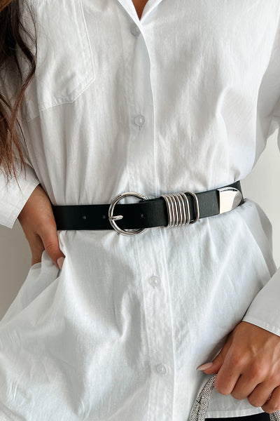 Waist Whispers Faux Leather Belt (Black) - NanaMacs