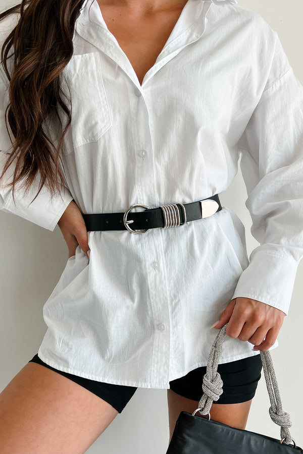 Waist Whispers Faux Leather Belt (Black) - NanaMacs