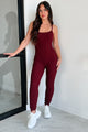 Making Things Right Rib Knit Backless Jumpsuit (Wine)-Ships by 10/17 - NanaMacs