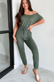 Stroll Through Town Short Sleeve Jumpsuit (Olive) - NanaMacs