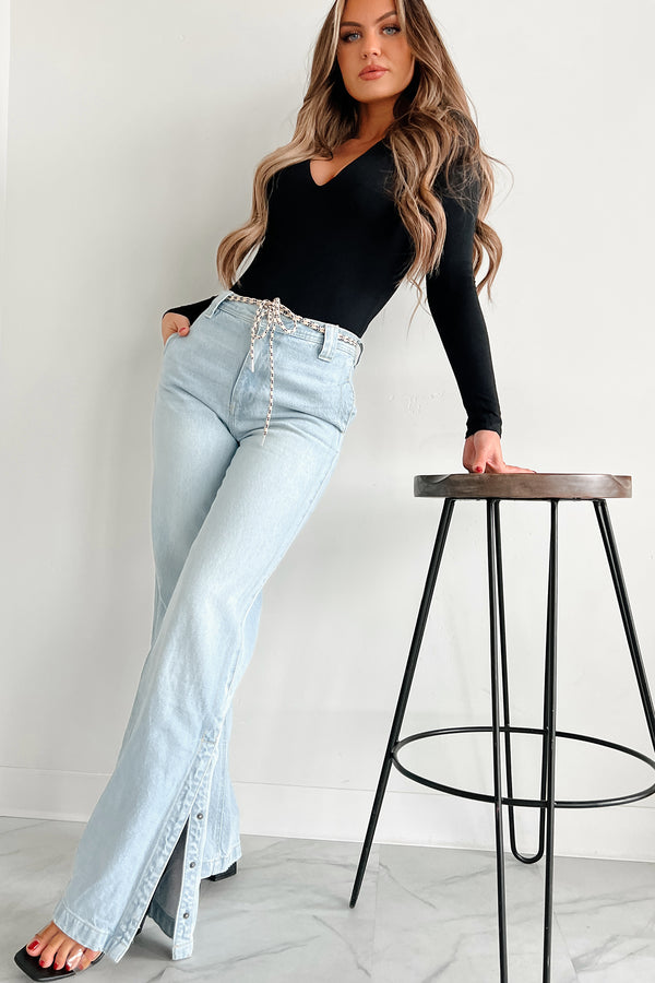 Had It All High Rise 90s Kancan Flare Jeans (Light) - NanaMacs