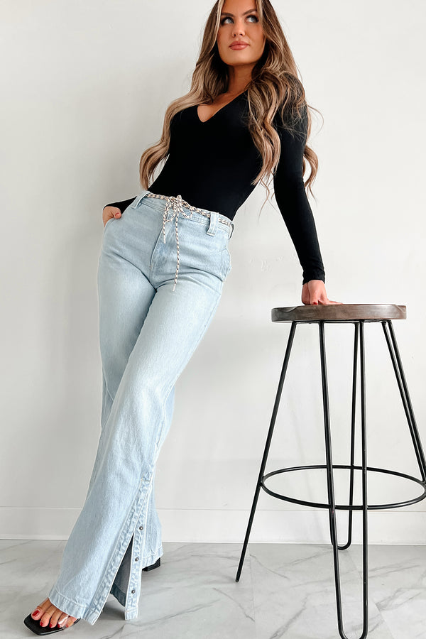 Had It All High Rise 90s Kancan Flare Jeans (Light) - NanaMacs