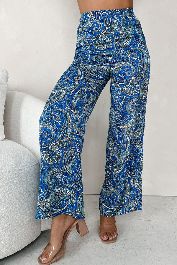 Spectacular Magic Paisley Print Two-Piece Set (Blue) - NanaMacs