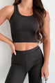 Believe In Tomorrow Ribbed Crop Tank (Black) - NanaMacs