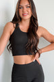 Believe In Tomorrow Ribbed Crop Tank (Black) - NanaMacs