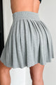 Voice My Opinion Pleated Sweater Mini Skirt (Heather Grey) - NanaMacs