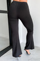 Coasting Along Ribbed Flare Leggings (Black) - NanaMacs