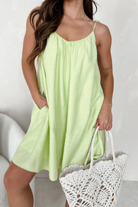 Sun-Kissed Serenity Tie-Strap Mini Dress (Melon) - NanaMacs