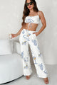 It's Drink O'Clock Printed Wide Leg Pants (Cream) - NanaMacs