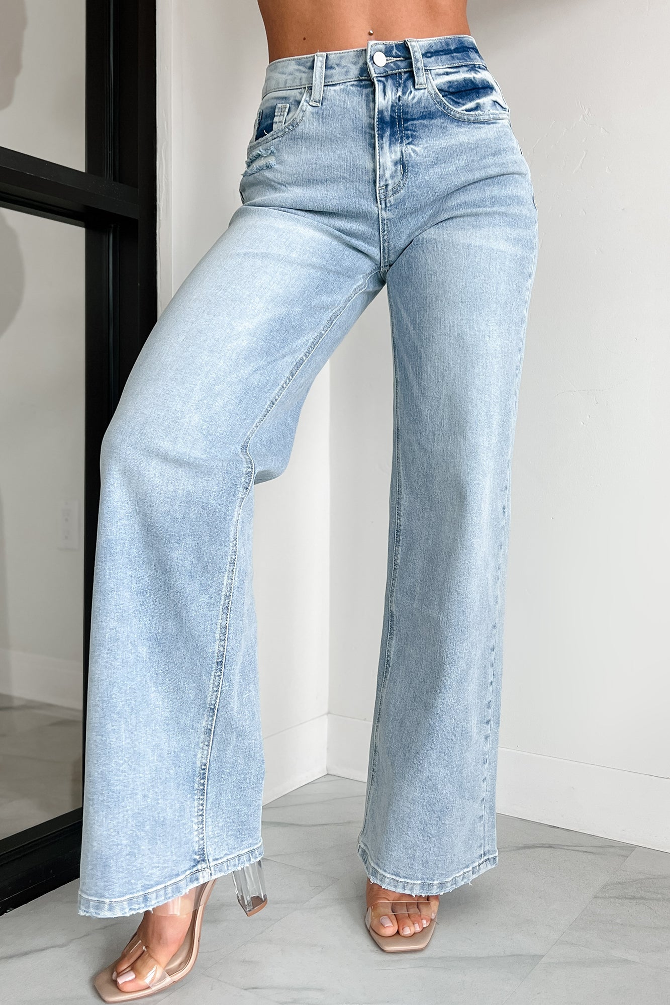 A New Dawn High Rise Flying Monkey Wide Leg Jeans (Light) - NanaMacs