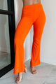 Coasting Along Ribbed Flare Leggings (Orange) - NanaMacs