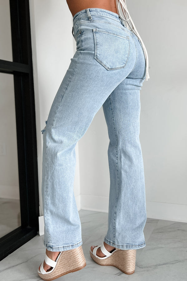 Demi High Rise Flying Monkey 90's Vintage Flare Jeans (Light) - NanaMacs