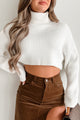 Pamela Turtleneck Crop Sweater (White) - NanaMacs