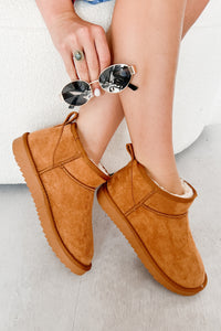 Cozy Pines Fur Lined Ankle Booties (Tan Suede) - NanaMacs