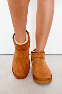 Cozy Pines Fur Lined Ankle Booties (Tan Suede) - NanaMacs