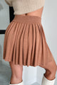 Voice My Opinion Pleated Sweater Mini Skirt (Camel) - NanaMacs