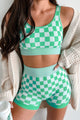 Unlocked Potential Checkered Two-Piece Shorts Set (Green) - NanaMacs