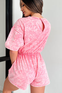 Happy To Be Home Mineral Wash Romper (Pink) - NanaMacs