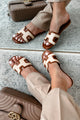 Confident Steps Raffia Slide Sandals (Chestnut) - NanaMacs