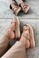 Fresh New Attitude Woven Platform Sandals (Dark Tan Raffia) - NanaMacs