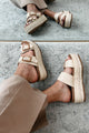 Fresh New Attitude Woven Platform Sandals (Natural Raffia) - NanaMacs