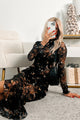 What You're Missing Floral Lace Midi Dress (Black) - NanaMacs