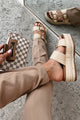 Fresh New Attitude Woven Platform Sandals (Natural Raffia) - NanaMacs