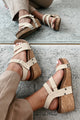 Aziza Cork Wedge Sandals (Gold Shimmer) - NanaMacs