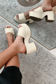 Giza Platform Heel Sandals (Bone Snake) - NanaMacs