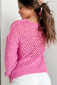 Joyce Open Knit Sweater Top (Pink) - NanaMacs
