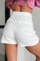 Spring Time Special High Waisted Tailored Shorts (White) - NanaMacs