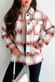 Keep Me Toasty Sherpa Lined Plaid Jacket (Terracotta) - NanaMacs