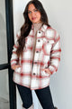 Keep Me Toasty Sherpa Lined Plaid Jacket (Terracotta) - Ships By 10/17