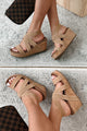 Quirky But Cute Cork Wedge Sandals (Camel) - NanaMacs