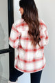 Keep Me Toasty Sherpa Lined Plaid Jacket (Terracotta) - Ships By 10/17