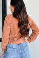 Dare To Dream Corduroy Bomber Jacket (Cognac) - NanaMacs