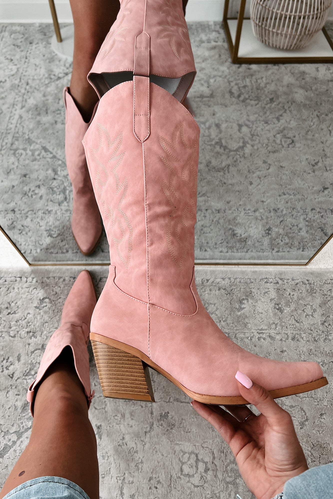 The Rural Life Cowboy Boots (Pink) - NanaMacs