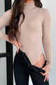 Beautiful Basic Turtleneck Bodysuit (Khaki) - Ships By 10/17 - NanaMacs