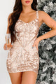 Reflections Of Perfection Sequin Mini Dress (Champagne)