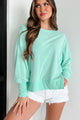 Feeling Mellow Oversized Long Sleeve Top (MInt) - NanaMacs