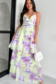 Seeds Of Happiness Tiered Floral Maxi Dress (Lavender Multi) - NanaMacs