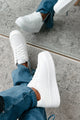 Classic Kicks Lace-Up Platform Sneaker (White) - NanaMacs