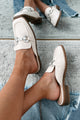 Subtly Iconic Square Toe Rhinestone Mules (Beige) - NanaMacs