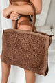 Gone On Vacation Straw Tote Bag (Brown)