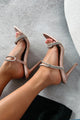 Big Personality Rhinestone Strap Heels (Beige) - NanaMacs