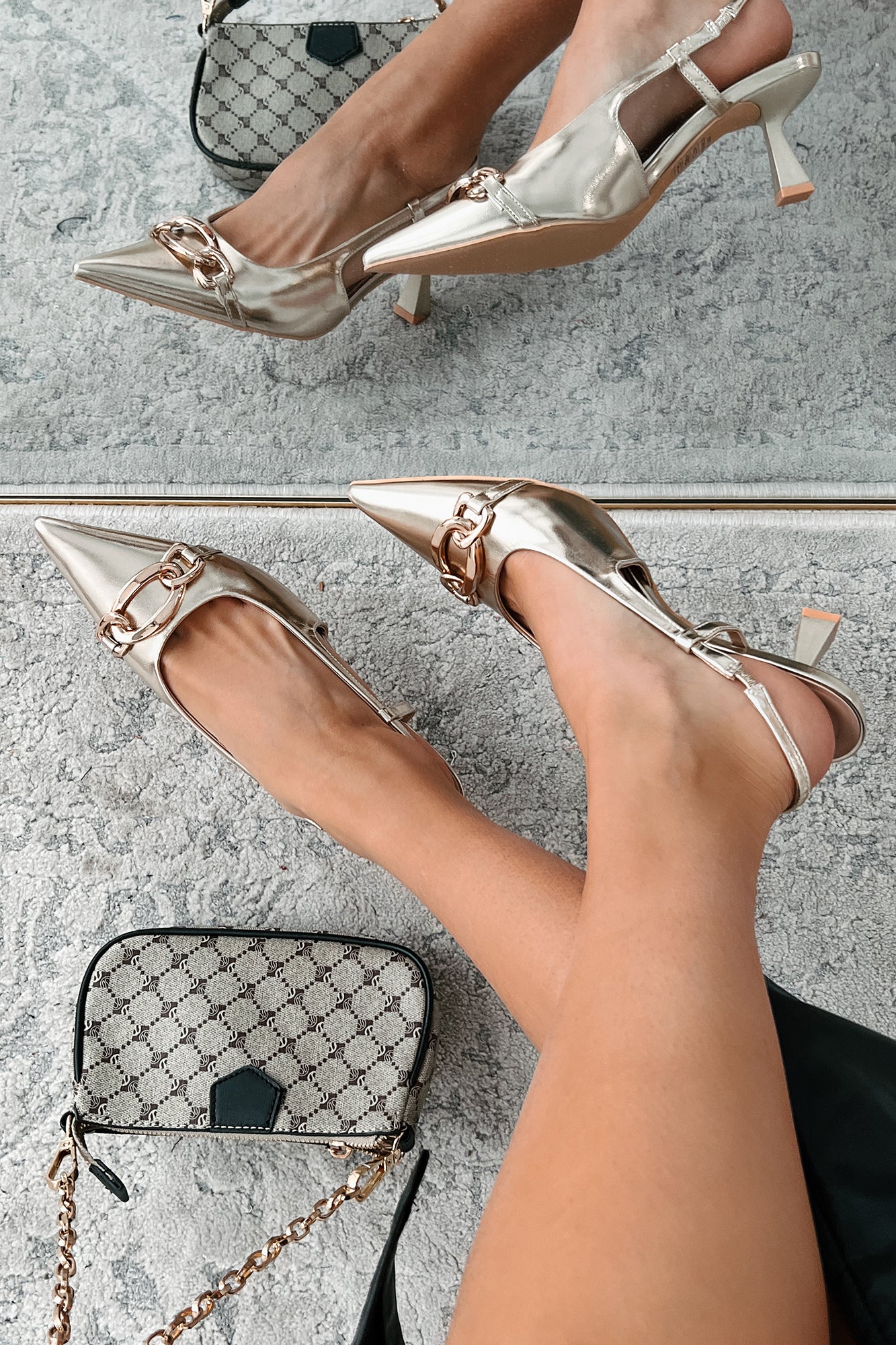 Focused On Success Metallic Slingback Pumps (Gold)