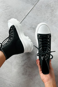 Just Another Dreamer Platform High Top Sneakers (Black) - NanaMacs