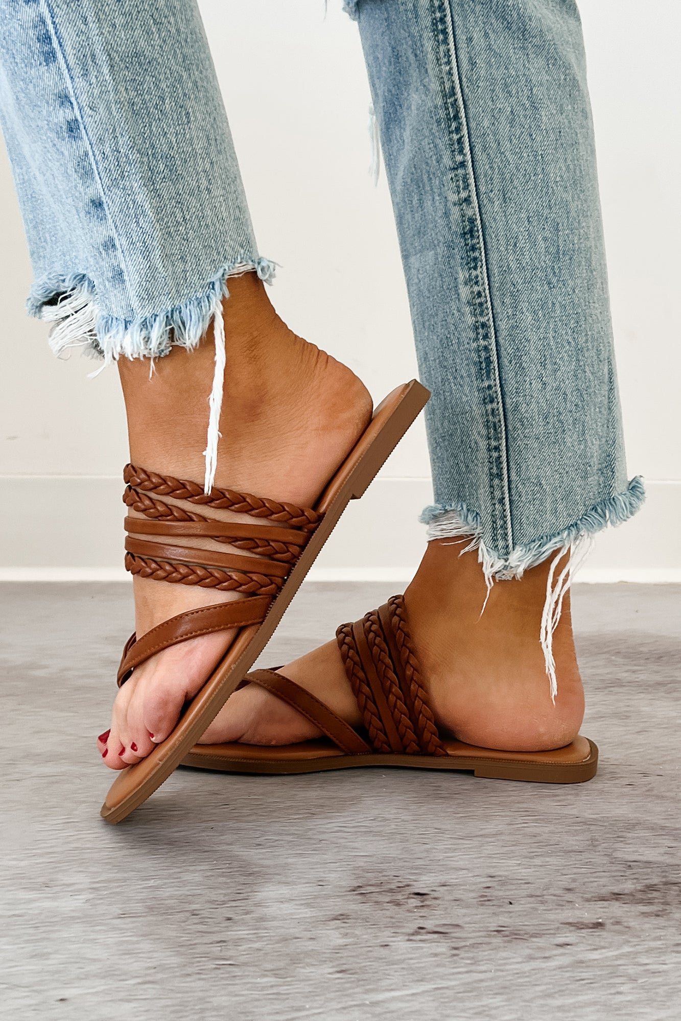 Confidence Overload Braided Thong Sandals (Brown) · NanaMacs
