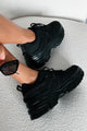 Paola Chain Detail Chunky Platform Sneaker (Black) - NanaMacs