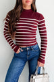 Let's Be Honest Striped Sweater Top (Sangria) - Ships by 10/17 - NanaMacs